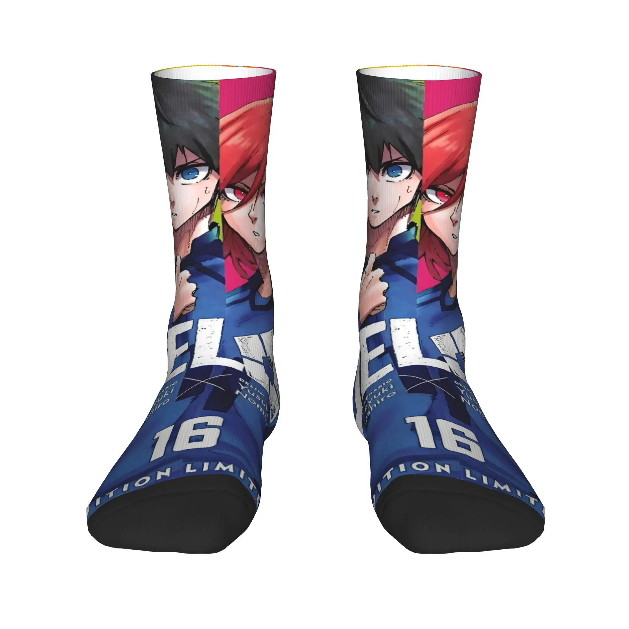 Blue Lock Anime Socks Winter  Stockings Novelty Adults Men Warm Soft Socks Pattern Outdoor Sports Anti Sweat Socks