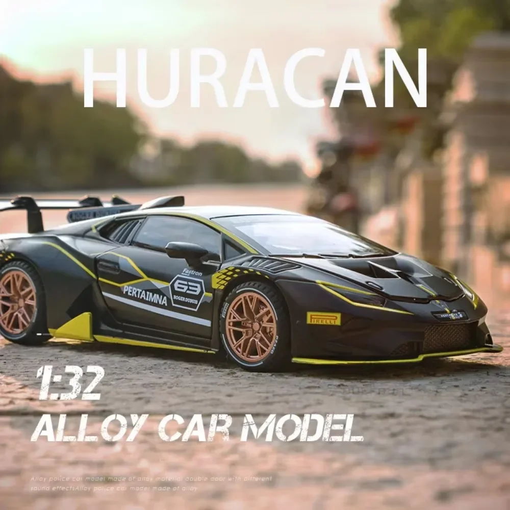 Scale 1:32 Lambor Huracan ST EVO Car Model Toy Alloy Diecast Super Sport Cars Sound Light Pull Back Vehicle Models for Children