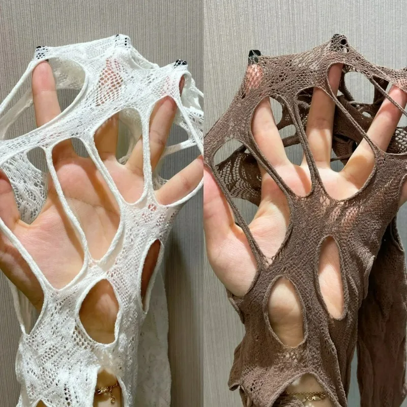 

1/2Pcs Broken Hole Fishnet Socks Women Sexy Punk Torn Strap Ragged Hosiery Pantyhose Girls Large Mesh Hollow Leggings Stockings