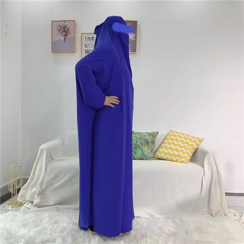 Eid Muslim Women Robe One Piece Prayer Dress Hooded Abaya Islam Clothes Overhead Dubai Saudi Turkish Jalabiya Ramadan Djellaba