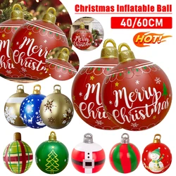 Outdoor Christmas Inflatable Decor Ball 40/60cm PVC Giant Big Large Balls Xmas Tree Decorations Toy Ball without Light Ornament