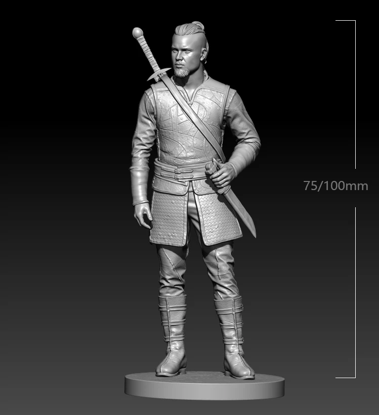 

1/24 75mm 1/18 100mm Resin Model Swordsman Figure Unpainted No Color RW-782