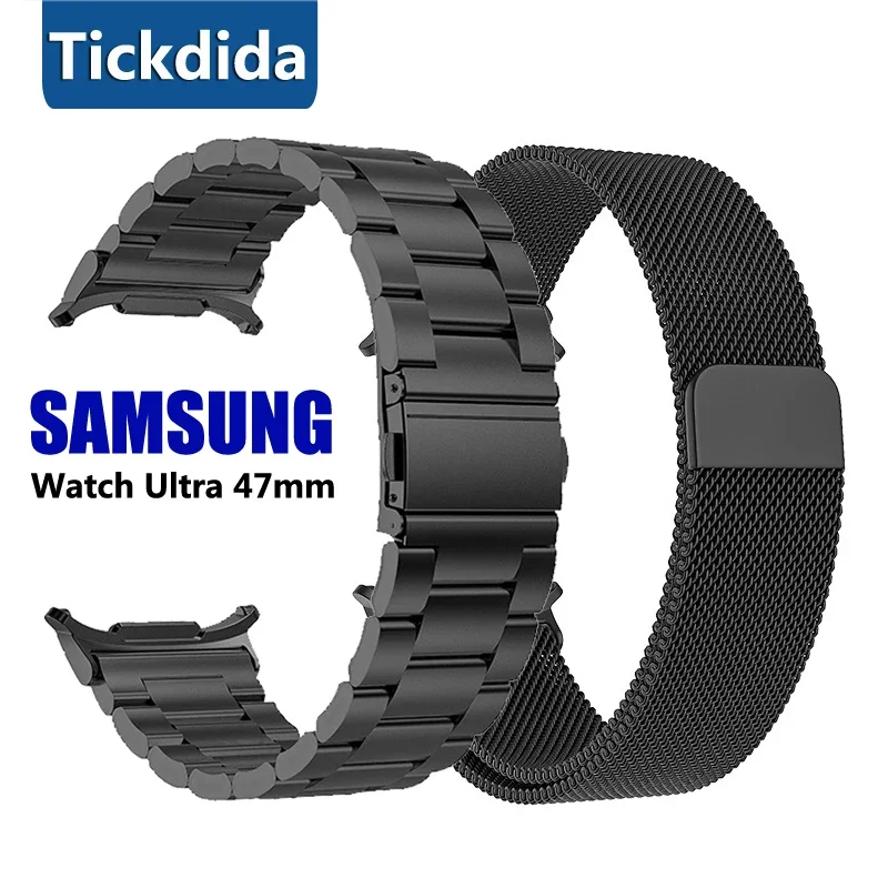 

Stainless Steel Band for Samsung Galaxy Watch Ultra 47mm Luxury Metal No Gaps Strap for Galaxy Watch 7 Ultra Bracelet Watchband