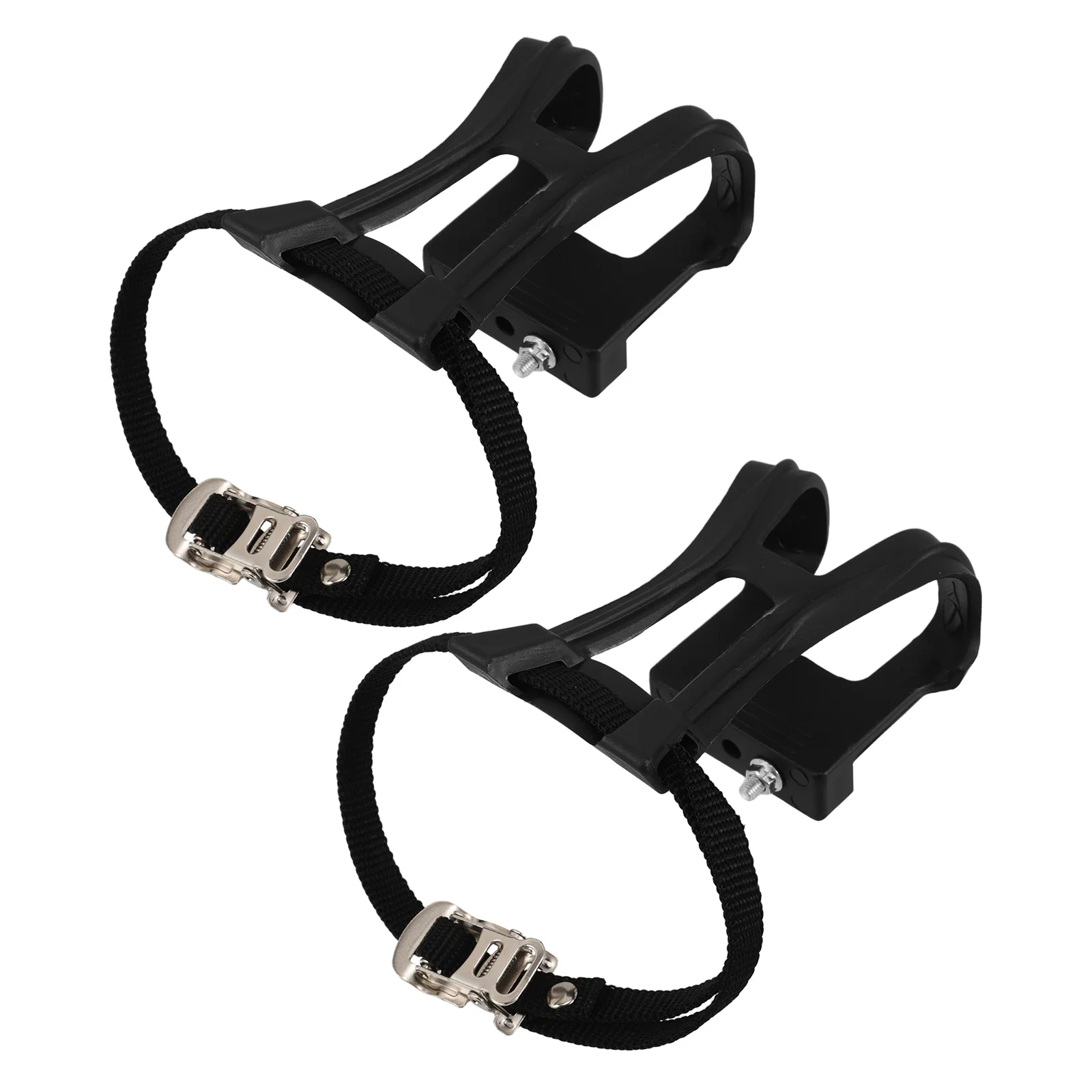 

2Pcs Plastic Nylon Bike Pedal Toe Clips Straps Anti-Slip Foot Secure Fast Installation for Road Mountain City Cycling Stationary