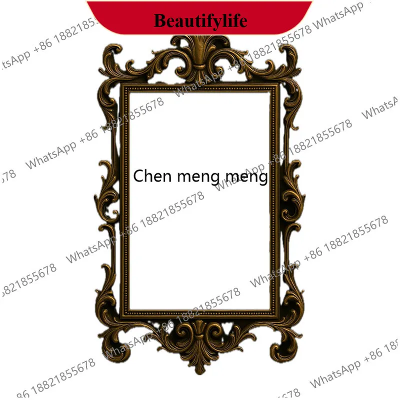A182 Customized French luxury carved vanity mirror, living room decorative mirror, bathroom mirror