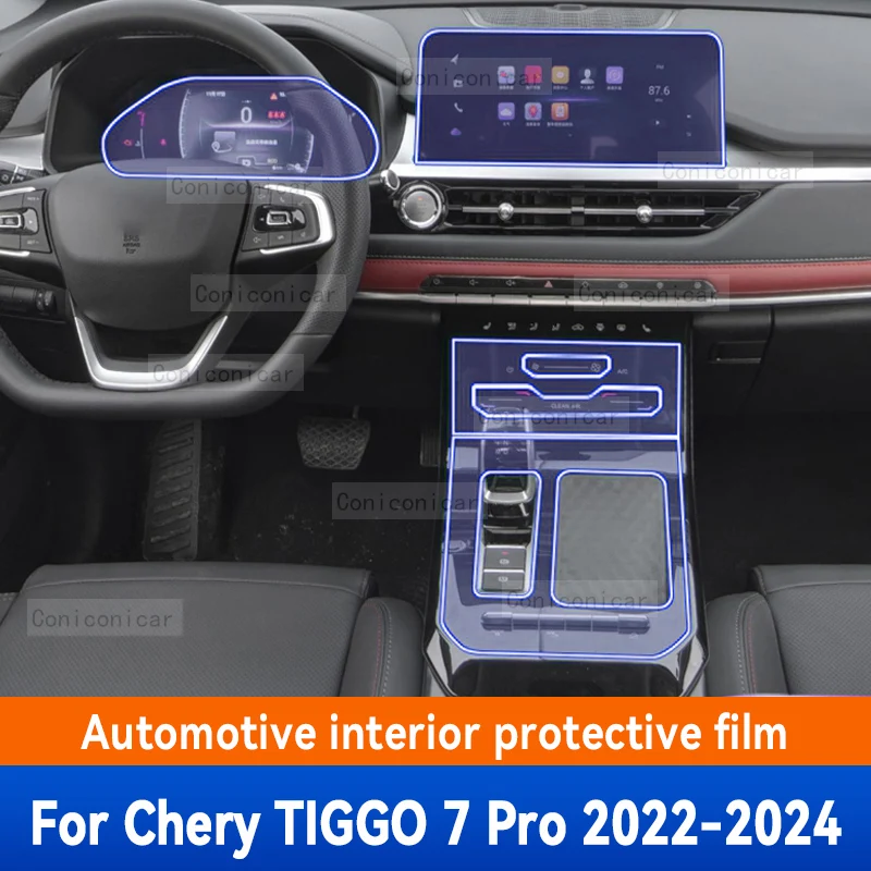 

TPU Gearbox Panel Film Dashboard Protective Sticker Interior Anti-Scratch Car Accessories For Chery Tiggo 7 Pro 2023 2024