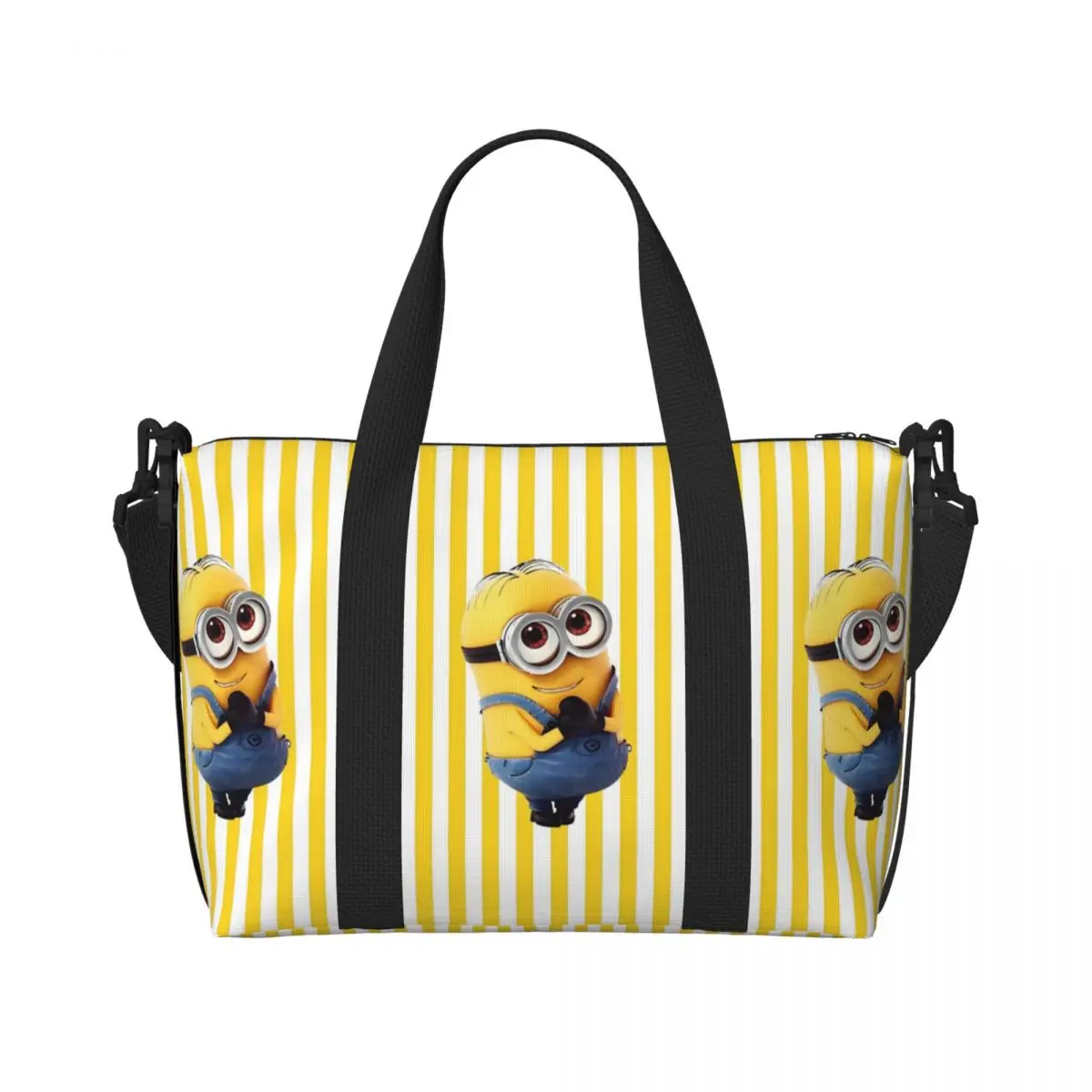 

Пляжная большая сумка M-Miniones на заказ для женщин, милая мультяшная кукла Kawaii с большим отделением для спортзала, пляжные дорожные сумки