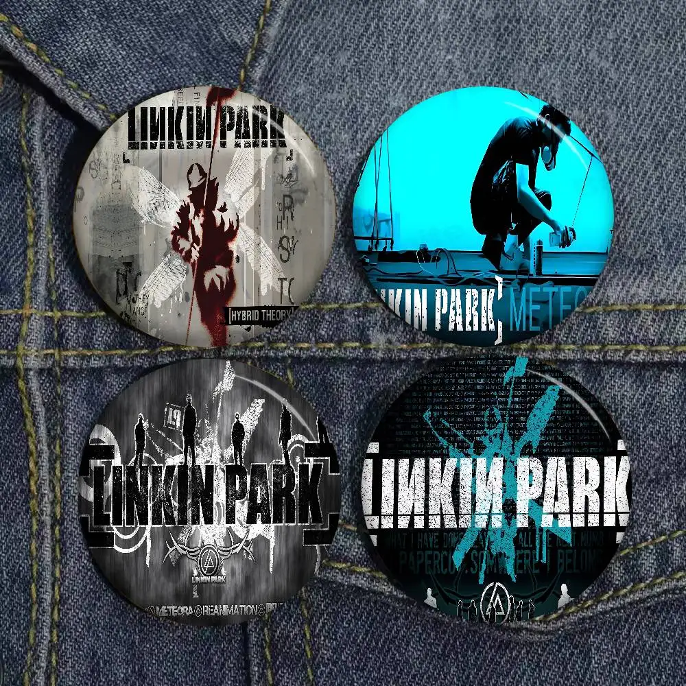 L-Linkin Hot Band Park 58mm Cute Anime Figure Icon Badge Handmade Tinplate Brooch for Backpack Clothes Chest Ornament Gifts
