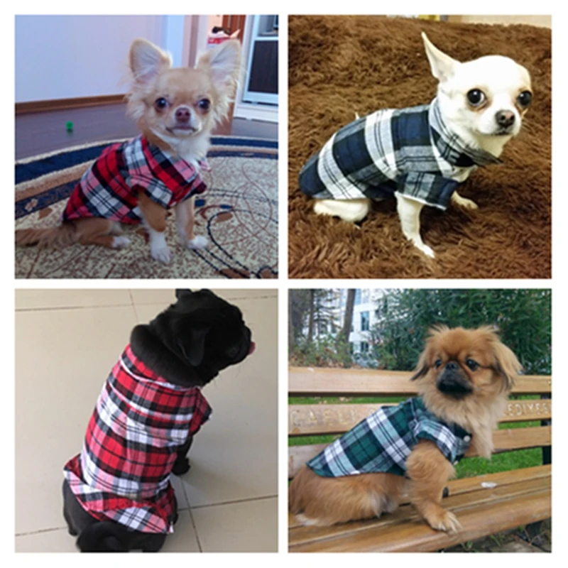 Plaid Dog Clothes Summer Dog Shirts for Small Medium Dogs Pet Clothing Yorkies Chihuahua Clothes Best Sale 11by22S1