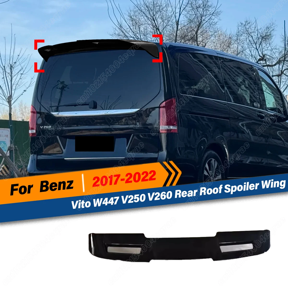 

For Mercedes-Benz Vito W447 V250 V260 2016 2017 2018 2019 2020 Rear Roof Spoiler Fixed Wing Splitter External Car Accessories