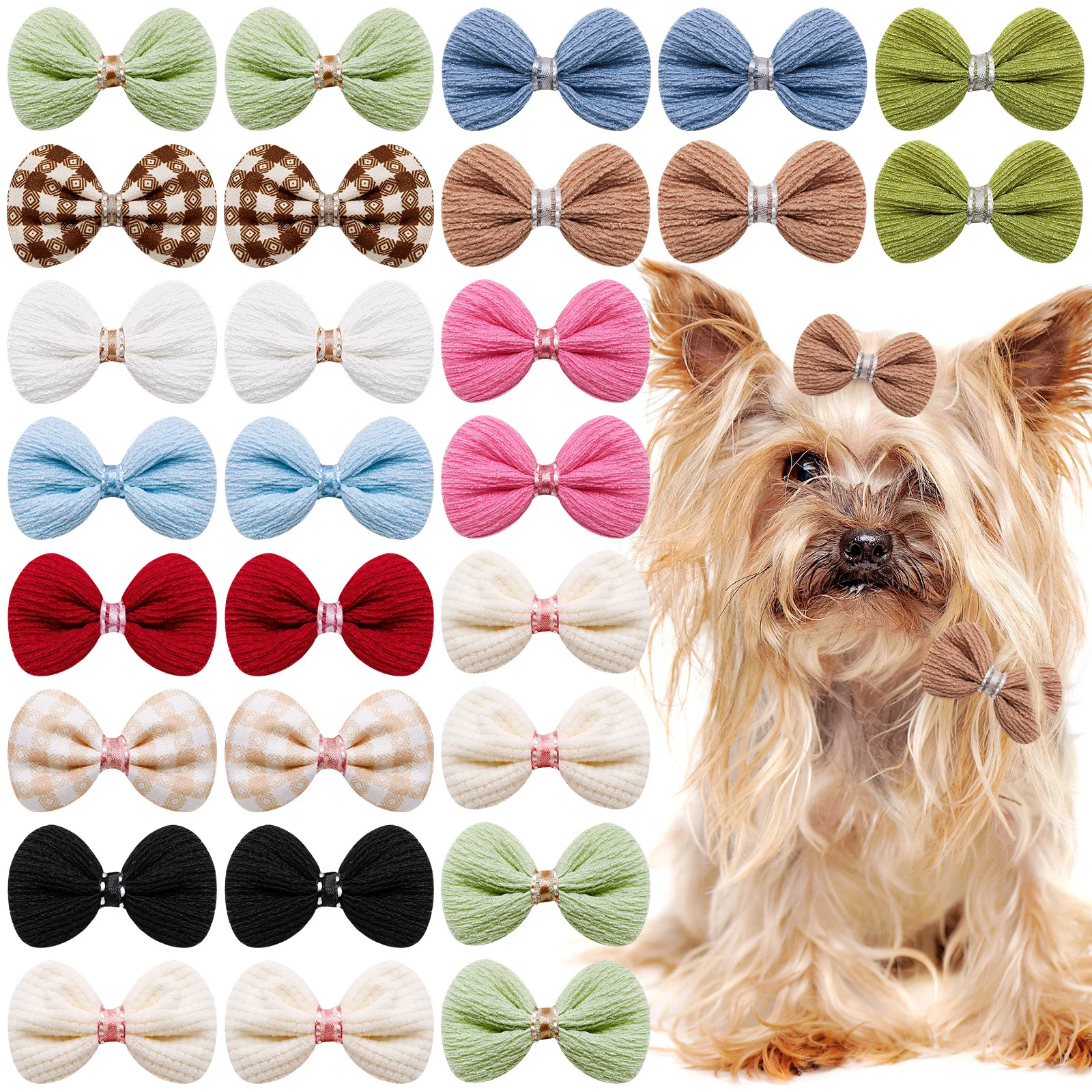 New pet flower pet solid color multi-element color cat and dog fashion hair accessories