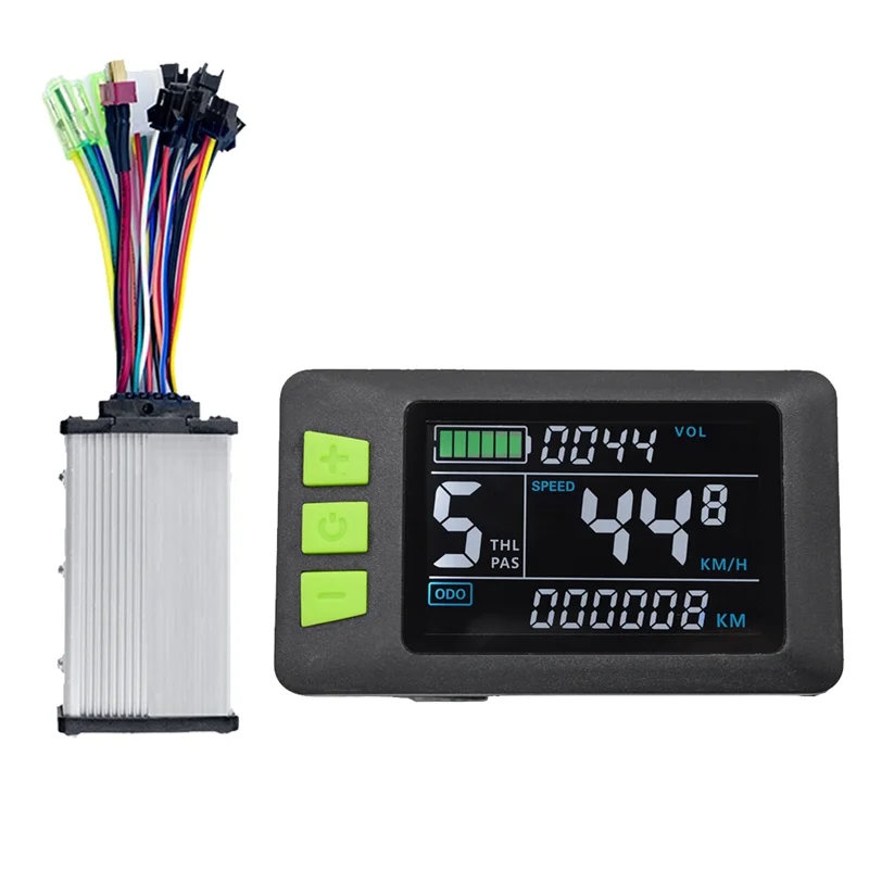 

P3C LCD Display Dashboard Colorful Screen 24/36/48/60V E-Bike Meter+36V 350W Sine Wave Controller for E-Scooter(5PIN)