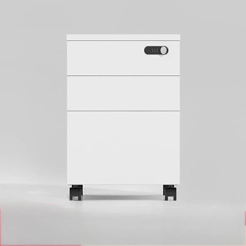 New office mobile cabinet, low cabinet, wooden three-layer drawer cabinet with password lock, storage cabinet, floor-standing st
