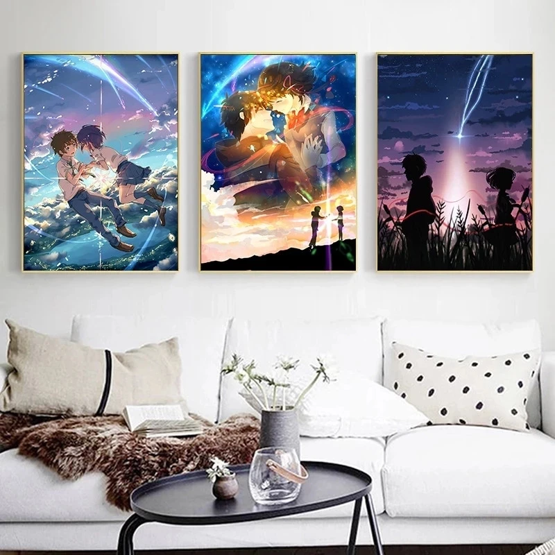 Manga and Anime Your Name Canvas Painting Anime Character Print Art Posters and Prints Decorate The Children\'s Room At Home