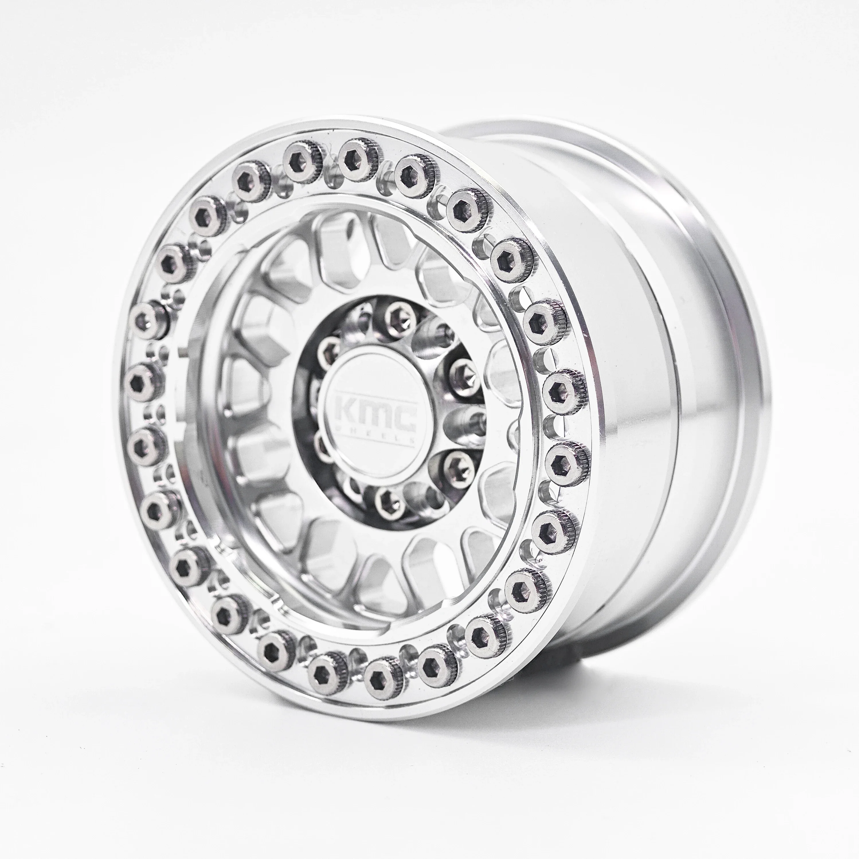 KMC 1.9 Inch Beadlock Aluminum Alloy Wheel Hub for 1/10 RCSCX10 TRX4 D90 MK07 Crawler Car Upgrade Parts