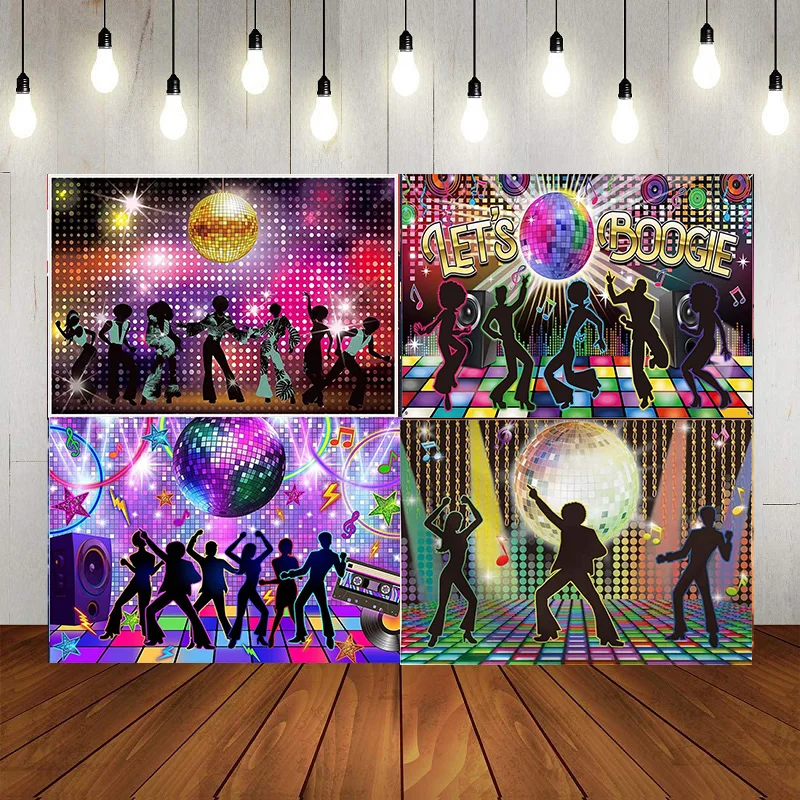 Disco Dancer Night Wild Decoration Backdrop Parties Shining Neon Photography Background Glow Grazy Birthday Party Banner