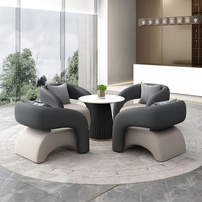 Straight row sofa chair beauty salon upscale hotel lobby lounge area office business just talk sofa