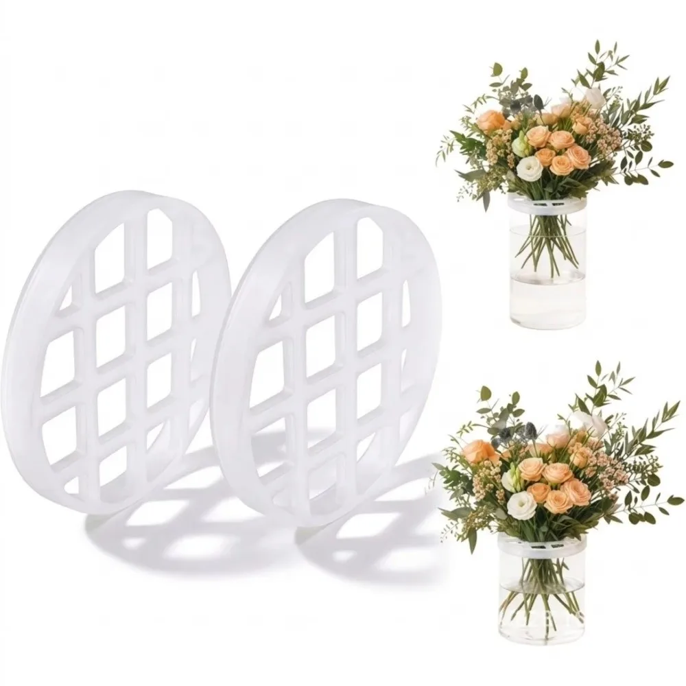 1/2Pcs Silicone Silicone Flower Arranging Grid Stretchable Washable Vase Flower Holder Flexible Translucent Flower Arranger