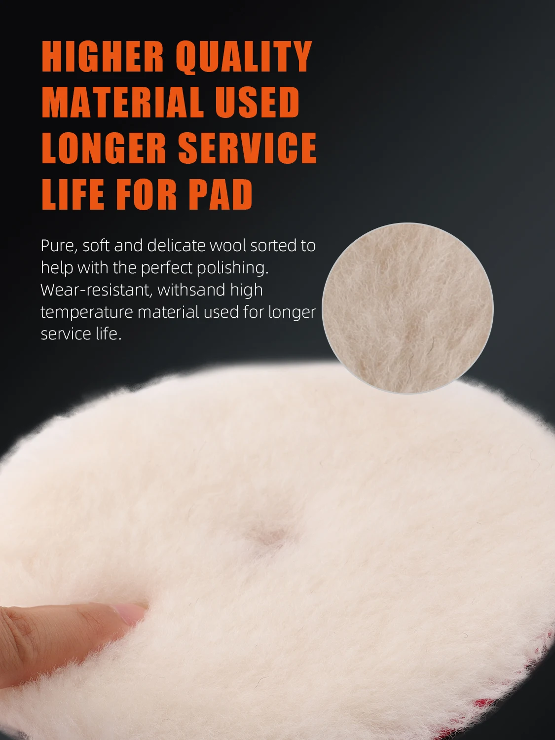 SPTA 3'/5'/6' Wool Polishing Pad High Density Lambs Woollen Polish Buffing Pad for Car Polisher
