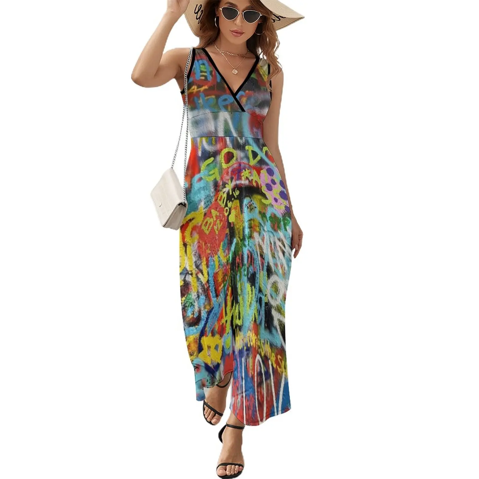 

Wall Art Graffiti Sleeveless Dress summer dress daily womans clothing woman dress