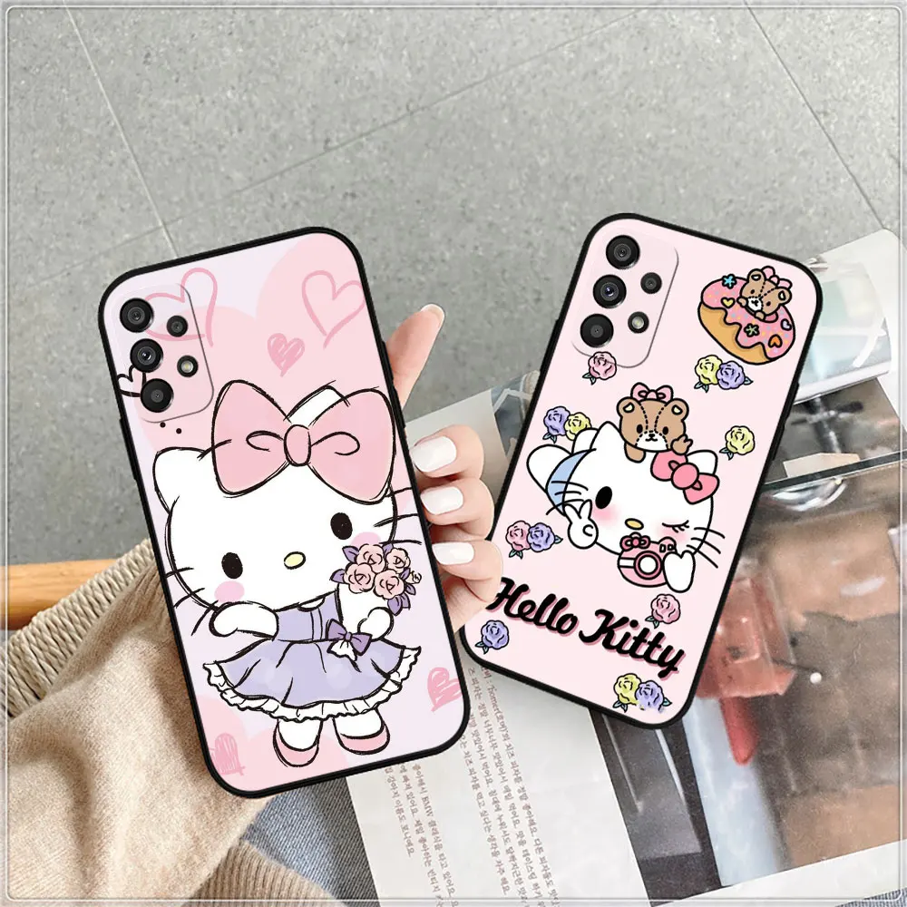 Cartoon Hello Kitty Phone Case For Samsung Galaxy A52 A54 A53 A55 A51 A50 A72 A71 A73 A90 A80 A42 A35 A34 A33 A32 A31 A52S Cover