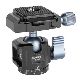 Camera Tripod Ball Head Quick Release 360° Metal Ball Head Camera Mount w Arca Swiss +Cold Shoe for Tripod DSLR Camera Mic Light