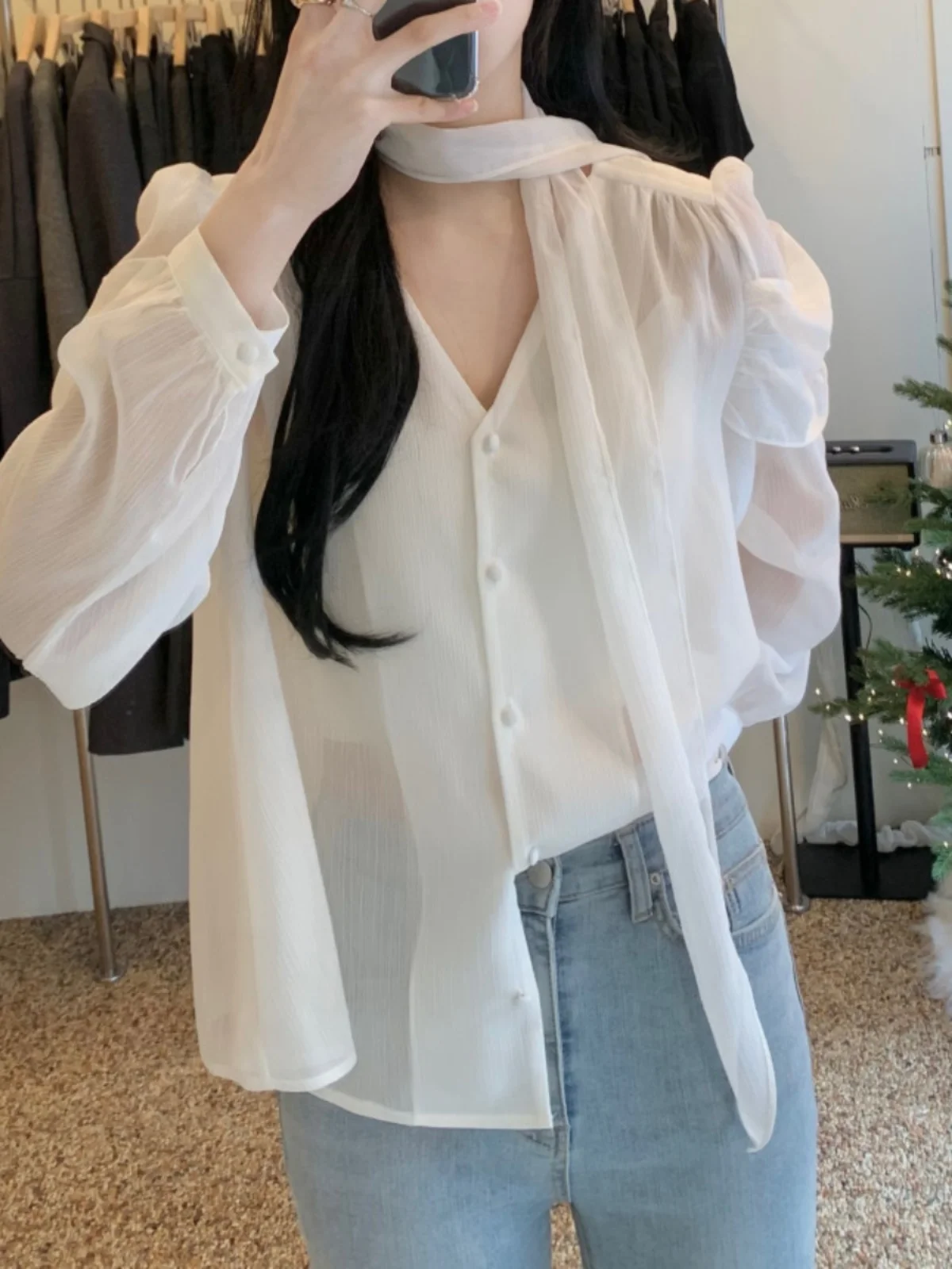 

Шикарный женский свободный топ с Sa V-Ne Long Sve, прозрачный марлевый топ с пышными буквами и неолоном, модный наряд для подружки невесты