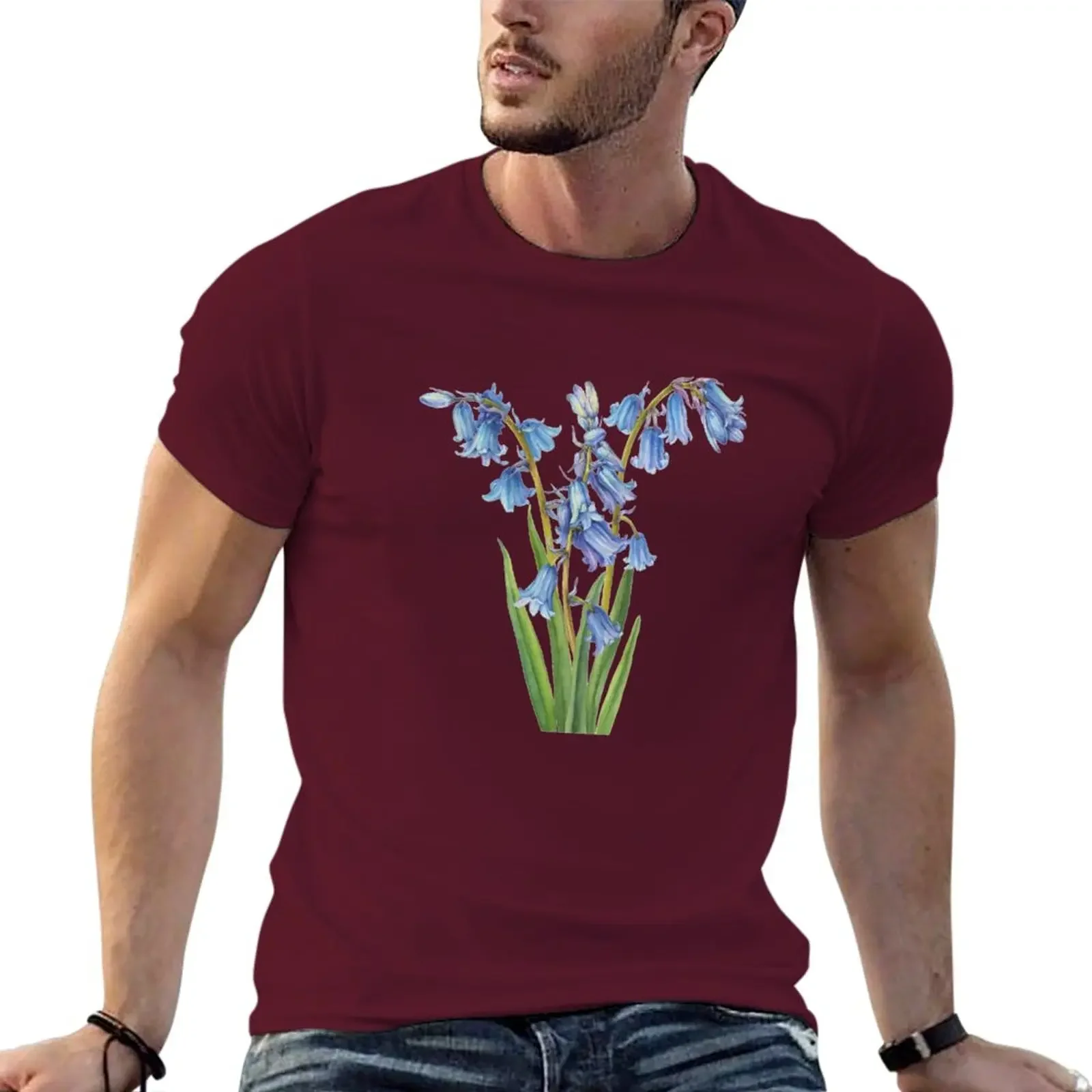 streetwear fashion bouquet with blue bluebell flowers T-Shirt quick drying shirt Blouse quick drying t-shirt new edition print