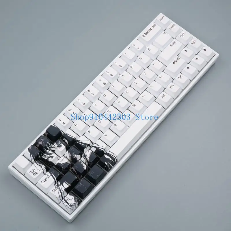 

L4MD 75Keys Unique Print Keycaps 5Sides Dye Sublimation For Mechanical Keyboard Original Height For Typing and Gaming