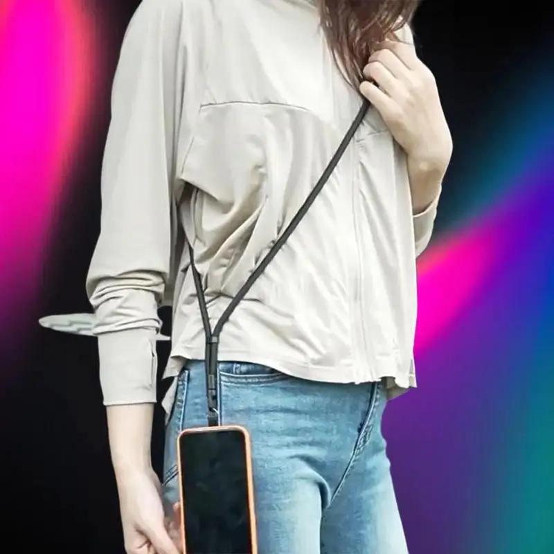 حبل متين للهاتف المحمول للاستخدام الخارجي مع حبل مضاد للفقدان ومشبك بطاقات للحافظات ومرفق المفاتيح