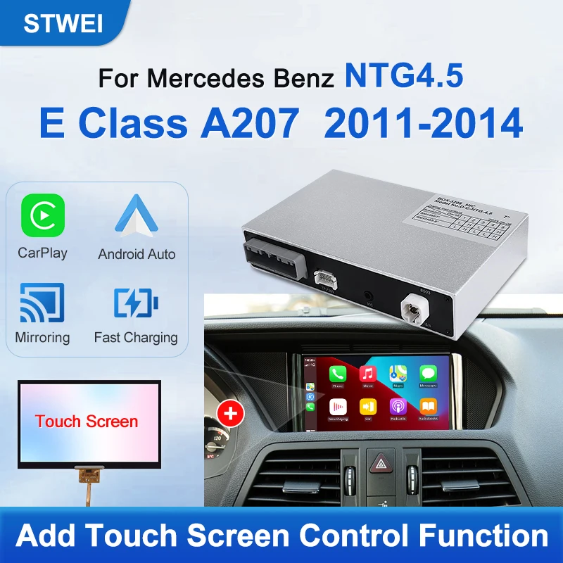 Беспроводной CarPlay для Mercedes Benz Duas Portas Classe E A207 W207 NTG4.5 Android Auto Поддержка сенсорного экрана