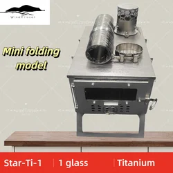 Titanium stove Camping wood stove for outdoor tents Foldable lightweight wood stove