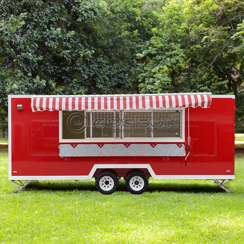 

COGSUN Fast Food Kiosk Ice Cream Truck Hot Dog Stand Mini Portable Snacks Shop Mobile Food Carts for Sale