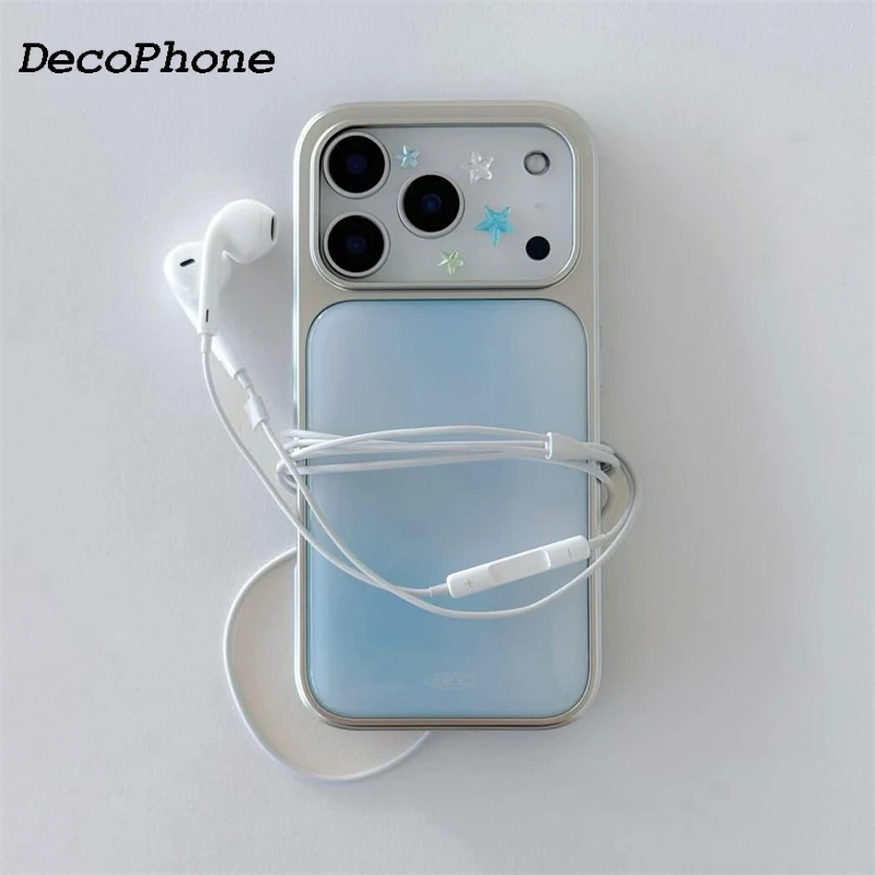 Kreatives & Schlichtes Farbverlauf-Design im Koreanischen Stil Epoxid-Handyhülle TPU Sturzsicher für iPhone XR/11/12/13/14/15/16/17 Pro Max