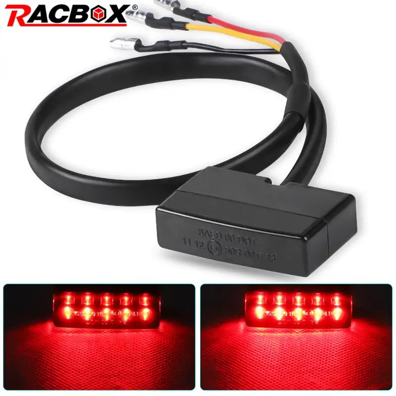 Motorcycle Mini 5LED Tail Light High Low Beam Red Waterproof Rear Brake Stop Warning Reverse Lamp 12V for Honda Suzuki Yamaha