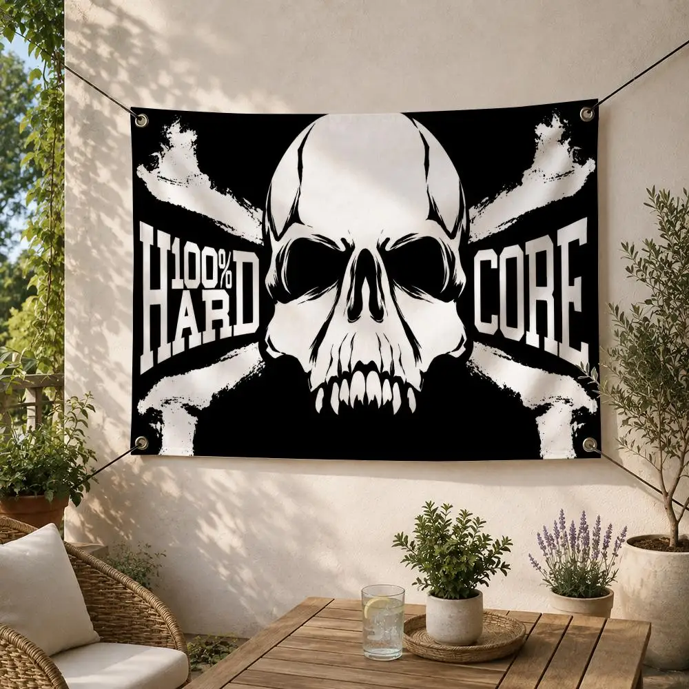 Edgy Hardcore Fashion100 Hardcore Flags Decorative Flag Banner for Outdoor Garden Yard Camping Party Home Wall Hanging Decor