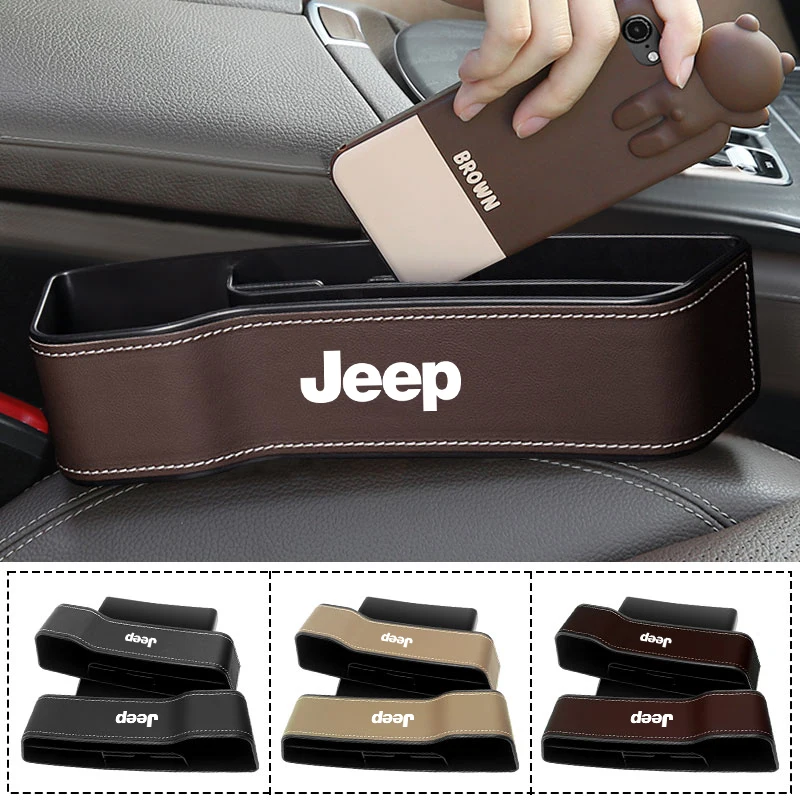 

Multifunctional Car Seat Crevice Storage Box Seat Gap Slit Pocket Manager for Jeep Decal Auto Wrangler Liberty Grand Rear Trunk