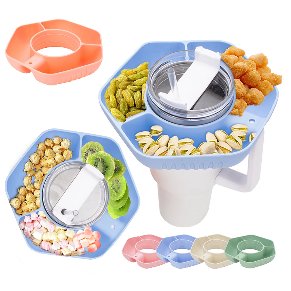 Snack Bowl Silicone Snack Tray Snack Container Snack Ring for Stanley 40oz Tumbler with Handle