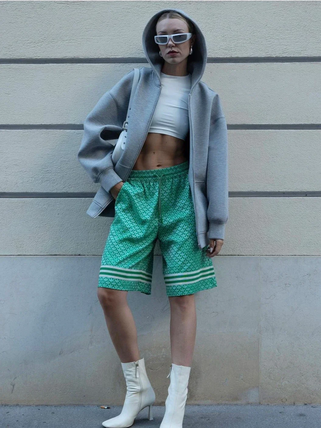 Women's Hundred Solid Color Hooded Zip Long Sleeve Jacket Loose Fashion Casual Jacket Coat Grey Super David Coat Jacket