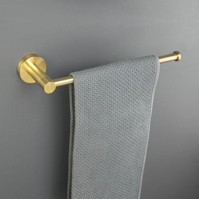 Stainless Steel Towel Rack Towel Bar Towel Ring Bathrobe Hook Toilet Paper Holder Wall-Mounted Brushed Gold Bathroom Accessories