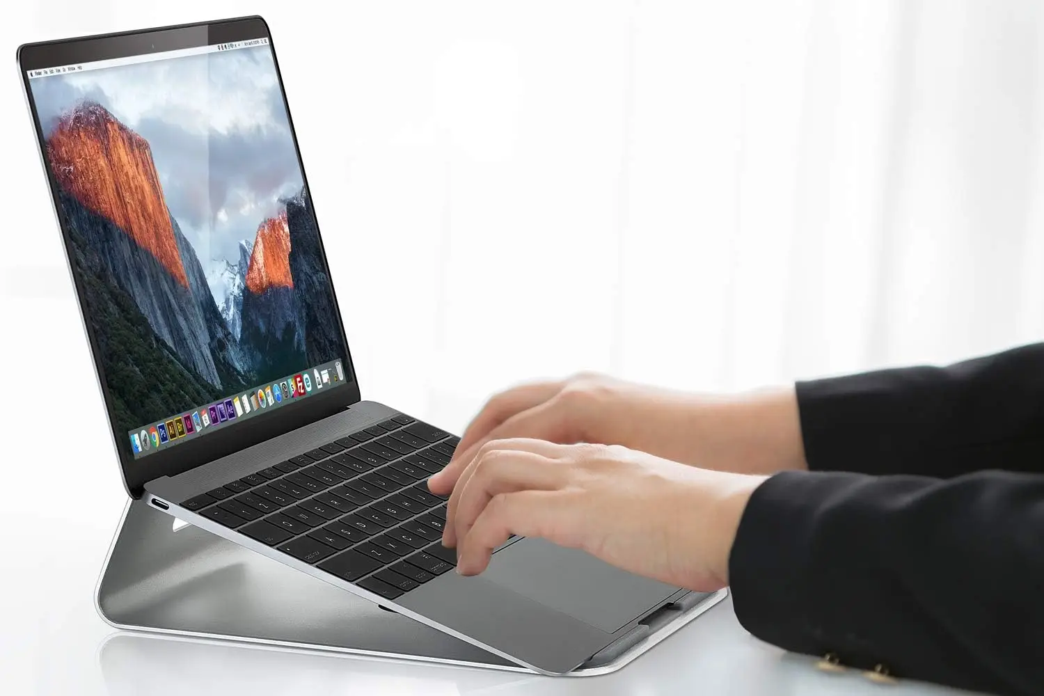 Ergonomic Laptop Riser for MacBook & iPad Pro – Cooling Stand for 11'-15' Devices