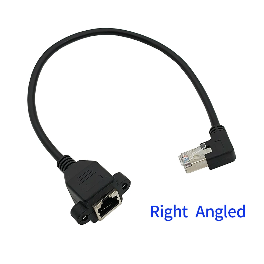 30 سنتيمتر RJ45 ذكر الزاوية اليمنى/اليسرى إلى RJ45 أنثى لوحة جبل إيثرنت LAN شبكة تمديد كابل محول #2