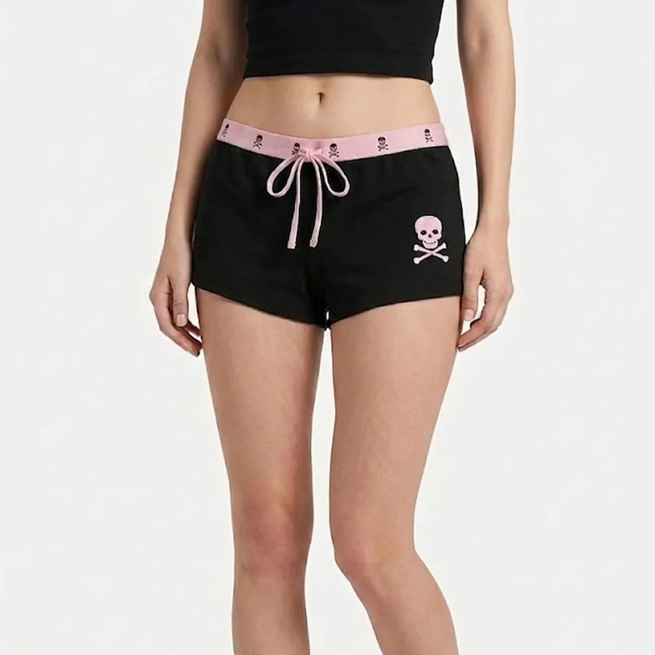 Summer New Y2K Gothic Style Drawstring Versatile Trendy Printed Sports Shorts