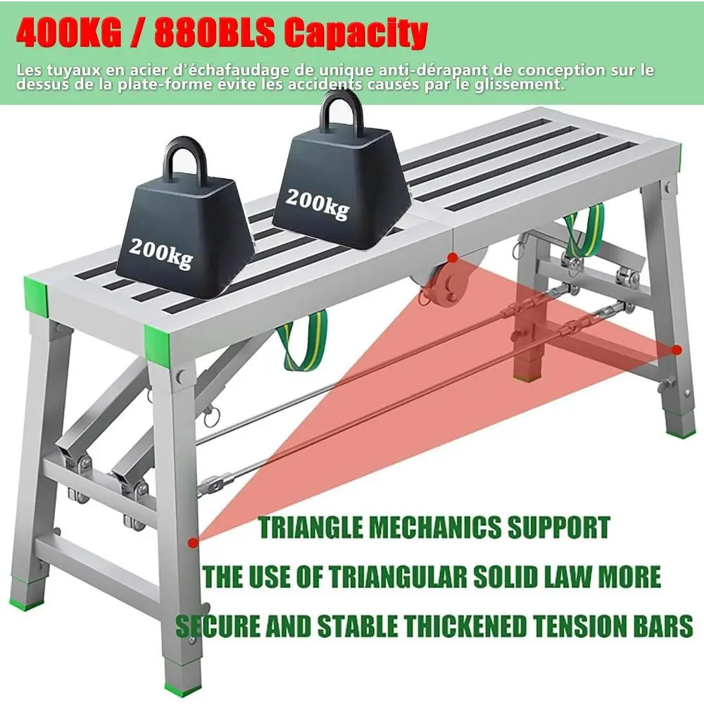 Adjustable Home Engineering Scaffold Workbench, 30-200cm Height Range, Folding Portability