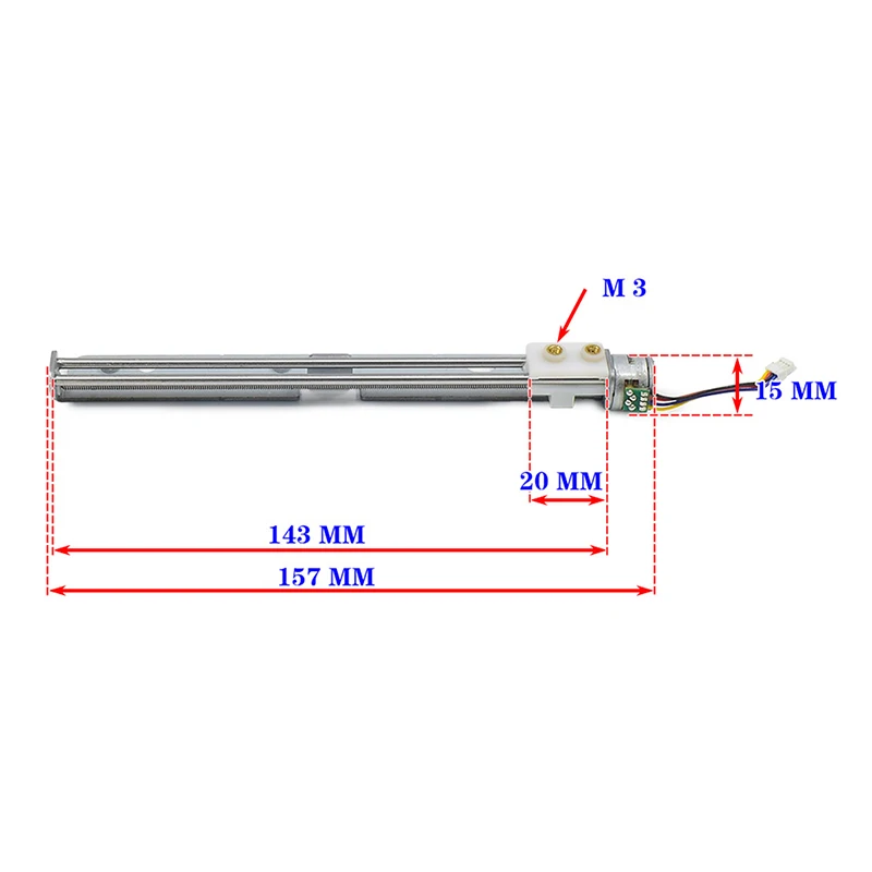 123mm Linear Actuator Micro 15mm Linear Stepping Motor With Nut Two-phase Four-wire Stepper Motor DIY 3D Printer