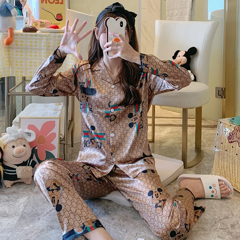 New Disney Spring Casual Comfortable Pajama Set Mickey Mouse Homewear Disney Homewear Cute Cartoon Mickey Mouse Pajamas