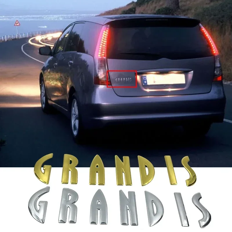 

For Mitsubishi GRANDIS Rear Trunk Badge Car Tail Decoration ABS Refitting Sticker 3D Letterings Emblem Automotive Modification