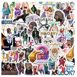 50pcs Sing 2 Movies Stickers Buster Moon Cartoon Sticker Laptop Skateboard Guitar Phone Notebook Car Bike Kid Decal Toys