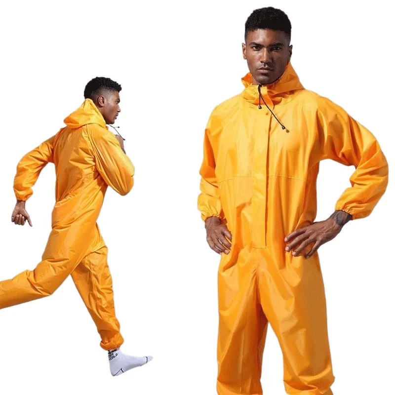 Motorcycle Riding One-piece Raincoat Hooded Men's Protective Clothing Full Body Waterproof and Dustproof