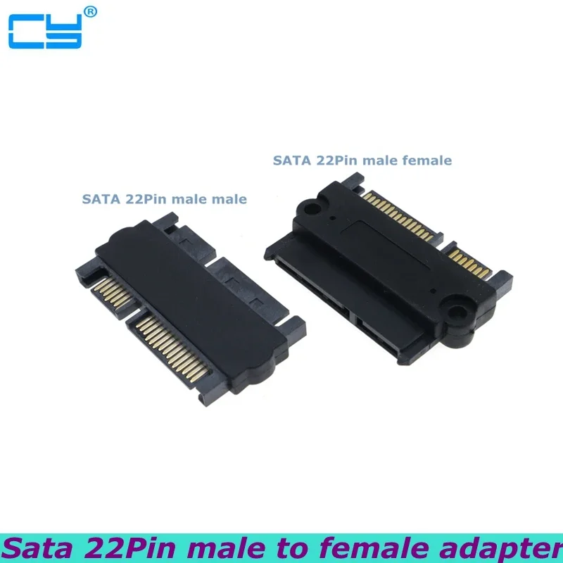 أفضل جودة SATA ذكر إلى SATA ذكر محول محول 22Pin Sata مع 7pin + 15pin أنثى الهيكل محول الطاقة